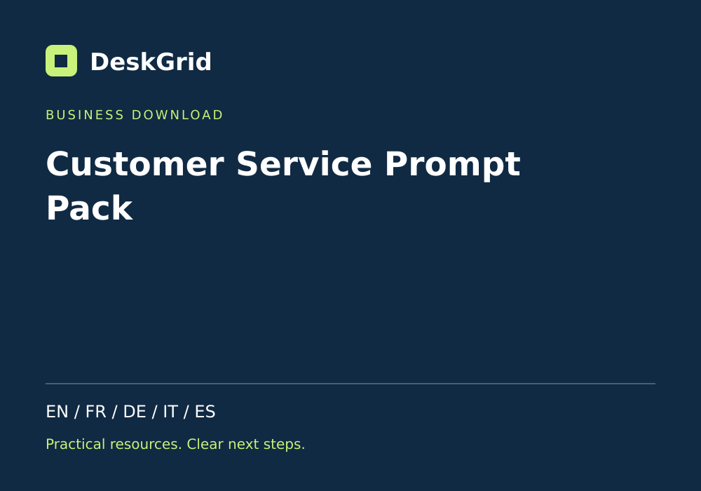 Customer Service Prompt Pack — DeskGrid digital product cover