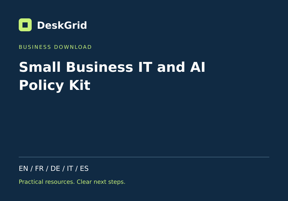Small Business IT and AI Policy Kit — DeskGrid digital product cover