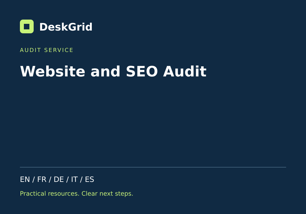 Website and SEO Audit — DeskGrid digital product cover