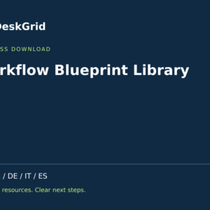 Workflow Blueprint Library — DeskGrid digital product cover